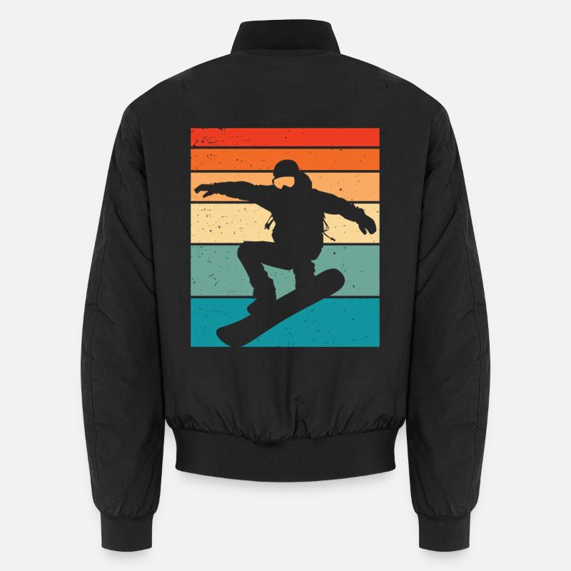 Snowboard retro snowboarding - Unisex Bomber Jacket - black