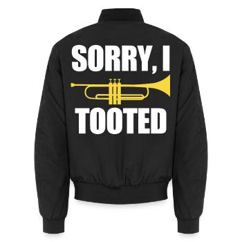 Trompete Entschuldigung, ich habe getupft - Unisex Bomberjacke - Schwarz - Hinten - AI Model Male 185 light (185cm)