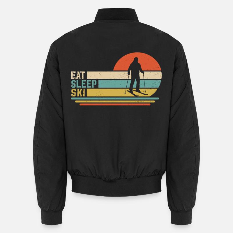 Eat Sleep Ski Unisex Bomber Jacket