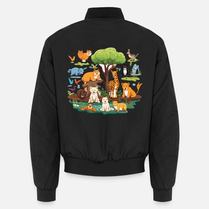 Tierwald Safari Collage Unisex Bomberjacke