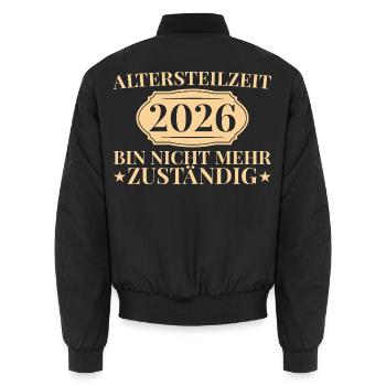 Partial retirement colleague 2026 early retirement gift idea - Unisex Bomber Jacket - black - Back - AI Model Male 185 light (185cm)