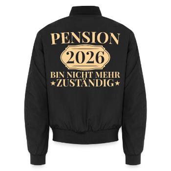 Adieu de pension 2026 Don de collègue retraité - Bomber unisexe - noir - Dos - AI Model Male 185 light (185cm)