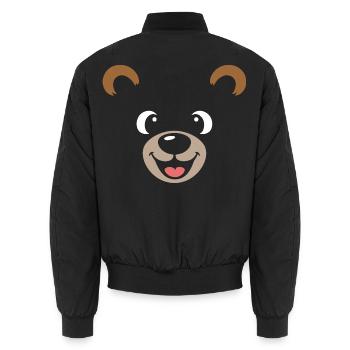 Bear | Big Face Costume Carnival Disguise - Unisex Bomber Jacket - black - Back - AI Model Male 185 light (185cm)
