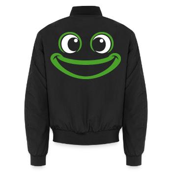 Frog | Big Face Costume Carnival Disguise - Unisex Bomber Jacket - black - Back - AI Model Male 185 light (185cm)