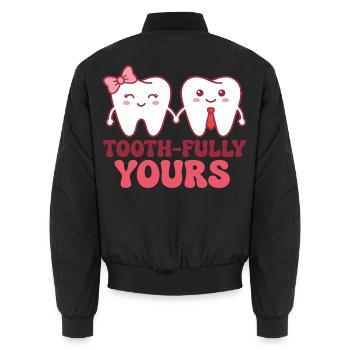 Dentiste assistant dentaire en couple - Bomber unisexe - noir - Dos - AI Model Male 185 light (185cm)