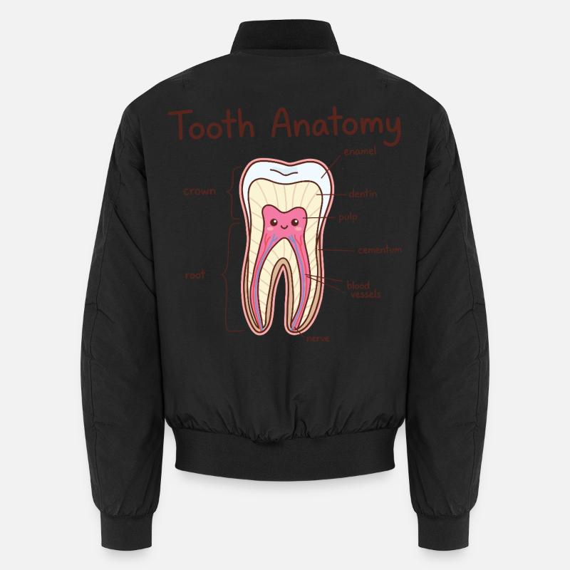 Dentiste assistant dentaire en anatomie dentaire - Bomber unisexe - noir