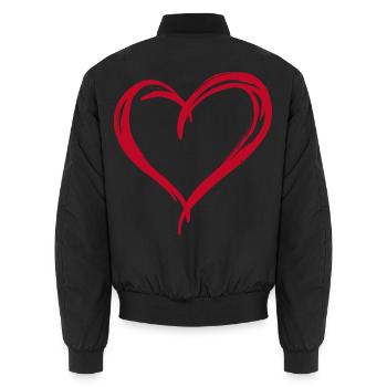 Cœur - Bomber unisexe - noir - Dos - AI Model Male 185 light (185cm)