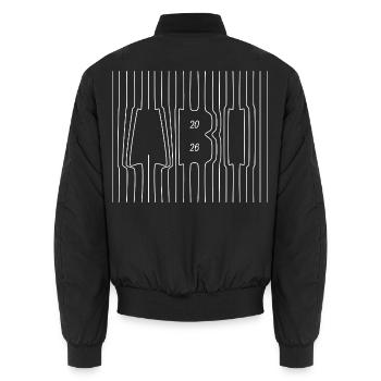 Lebenslinien | Abi 2026 - Abitur - Geschenk - Unisex Bomberjacke - Schwarz - Hinten - AI Model Male 185 light (185cm)