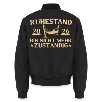 Ruhestand 2026 Abschiedsgeschenk Rente - Unisex Bomberjacke - Schwarz - Hinten - AI Model Male 185 light (185cm)
