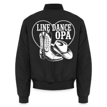 Line Dance Grandpa Heart - Unisex Bomber Jacket - black - Back - AI Model Male 185 light (185cm)