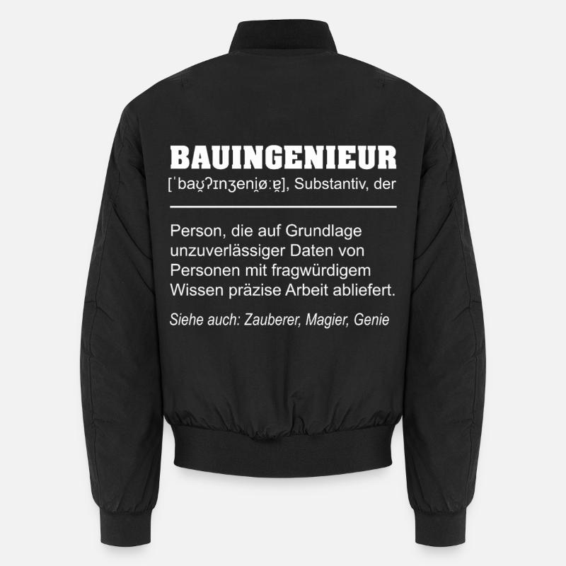 Civil Engineer Definition Funny - Unisex Bomber Jacket - black