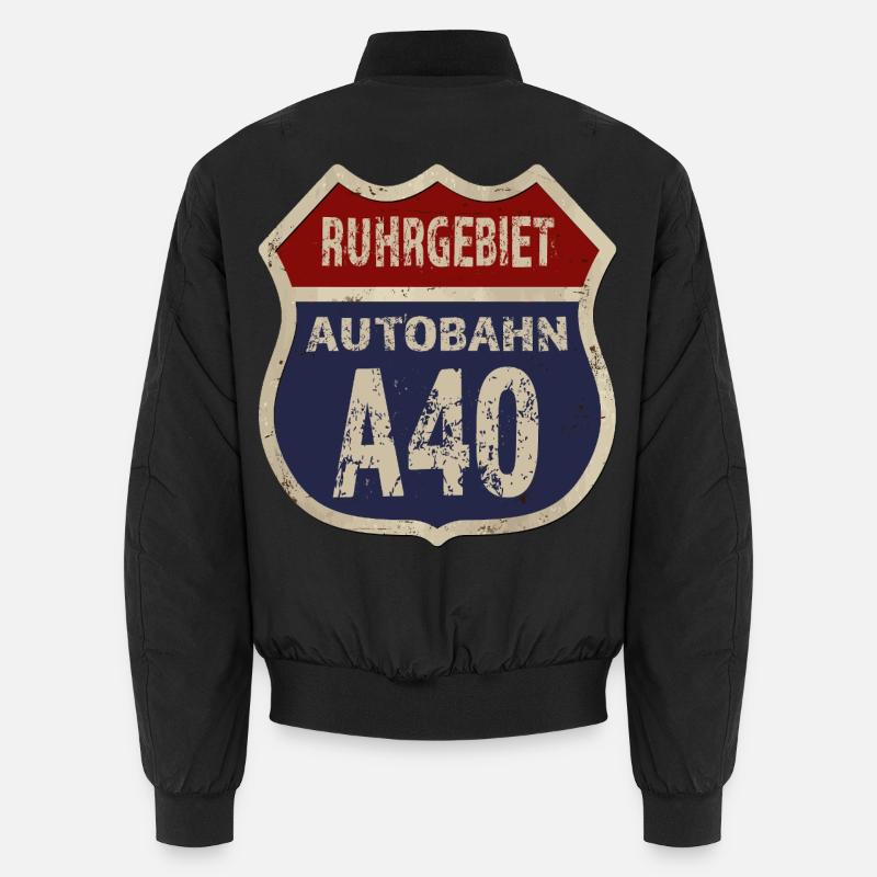 A40 - Ruhrgebiet - Unisex Bomberjacke - Schwarz