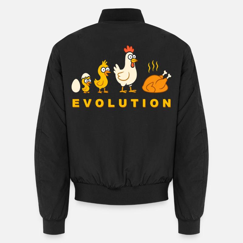 Evolution Poulet Poulet Poulet Drôle Bomber unisexe
