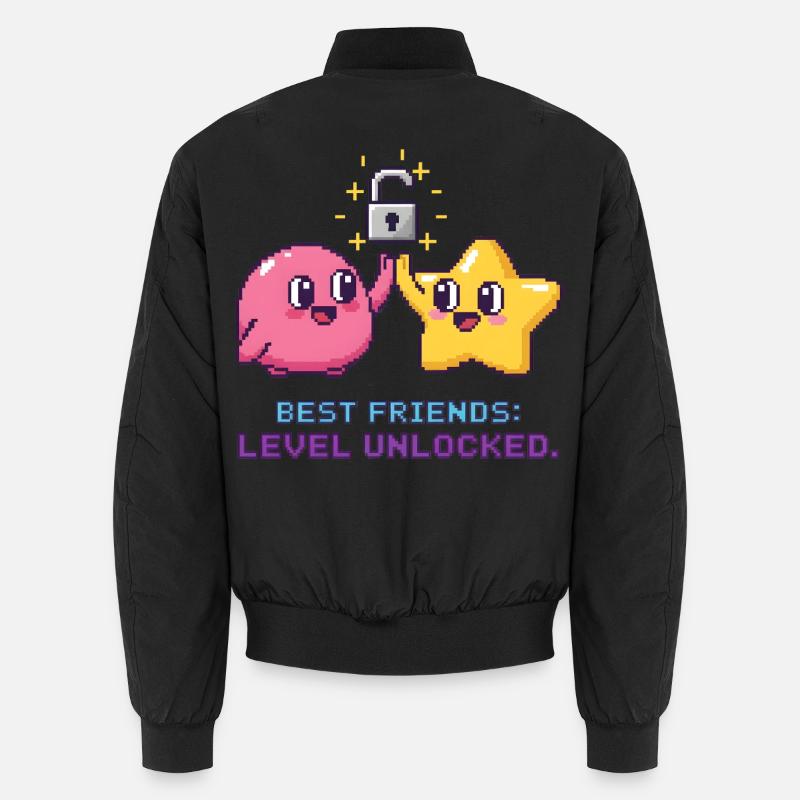 Beste Freunde BFF Pixel Gaming Level Up Unisex Bomberjacke