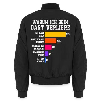 Warum ich beim Dart verliere Darts - Unisex Bomberjacke - Schwarz - Hinten - AI Model Male 185 light (185cm)