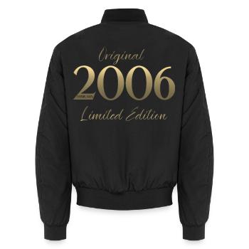 20e anniversaire février 2006 Vintage Vintage - Bomber unisexe - noir - Dos - AI Model Male 185 light (185cm)