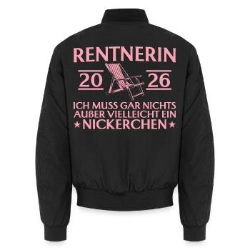 Pensioner 2026 Doesn't have to do anything but nap - Unisex Bomber Jacket - black - Back - AI Model Male 185 light (185cm)