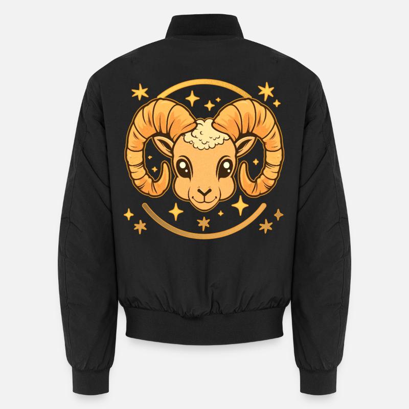 Widder Sternzeichen - Unisex Bomberjacke - Schwarz