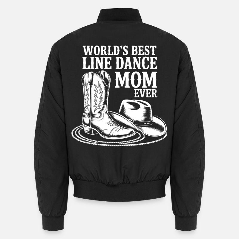 LineDance Mama mit Cowboystiefeln - Unisex Bomberjacke - Schwarz