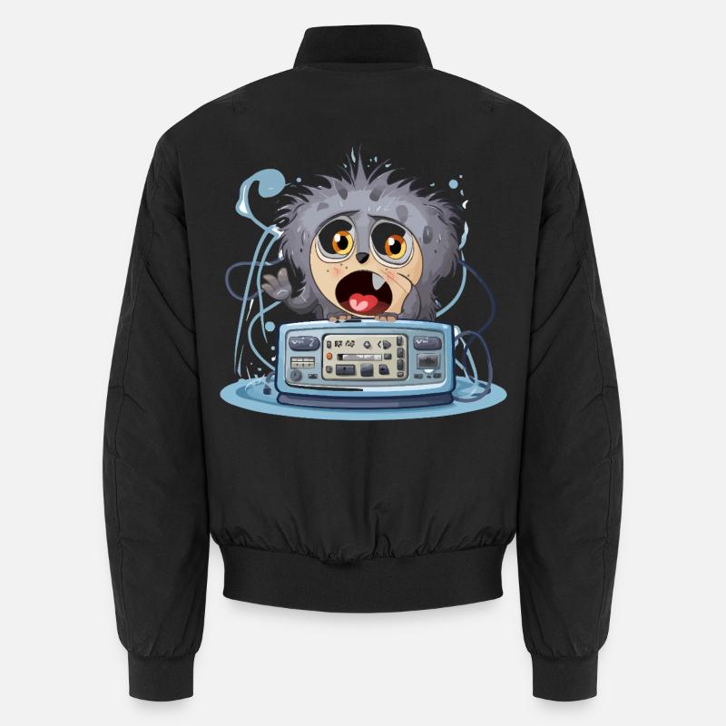 Cuddly Monster Boombox - Unisex Bomber Jacket - black