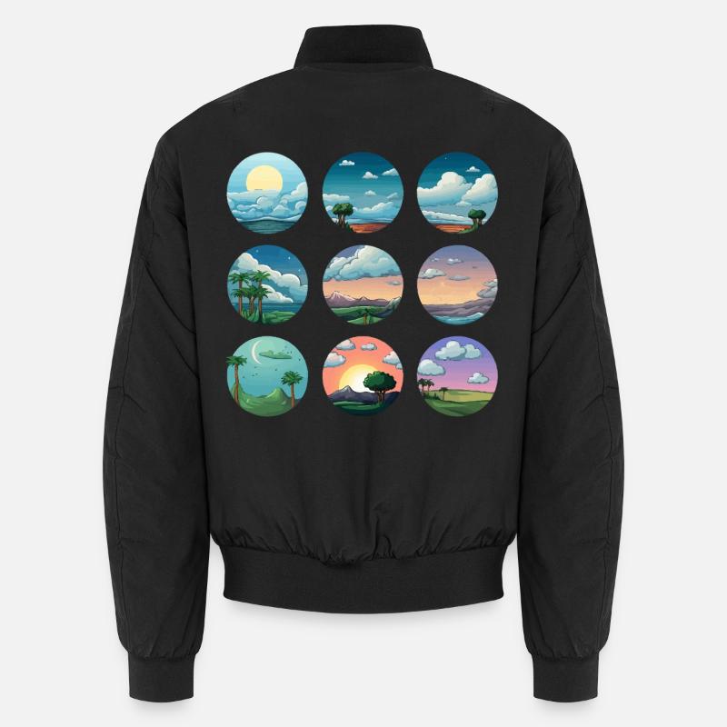 Kreislandschaften der Sonne - Unisex Bomberjacke - Schwarz