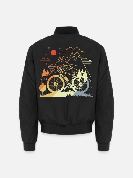 Mountainbiken Vintage - Unisex Bomberjacke - Schwarz