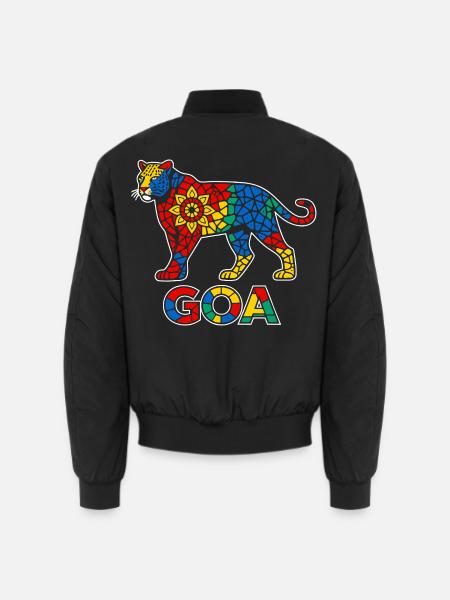 Goa Tiger Mandala Mosaik - Unisex Bomberjacke - Schwarz