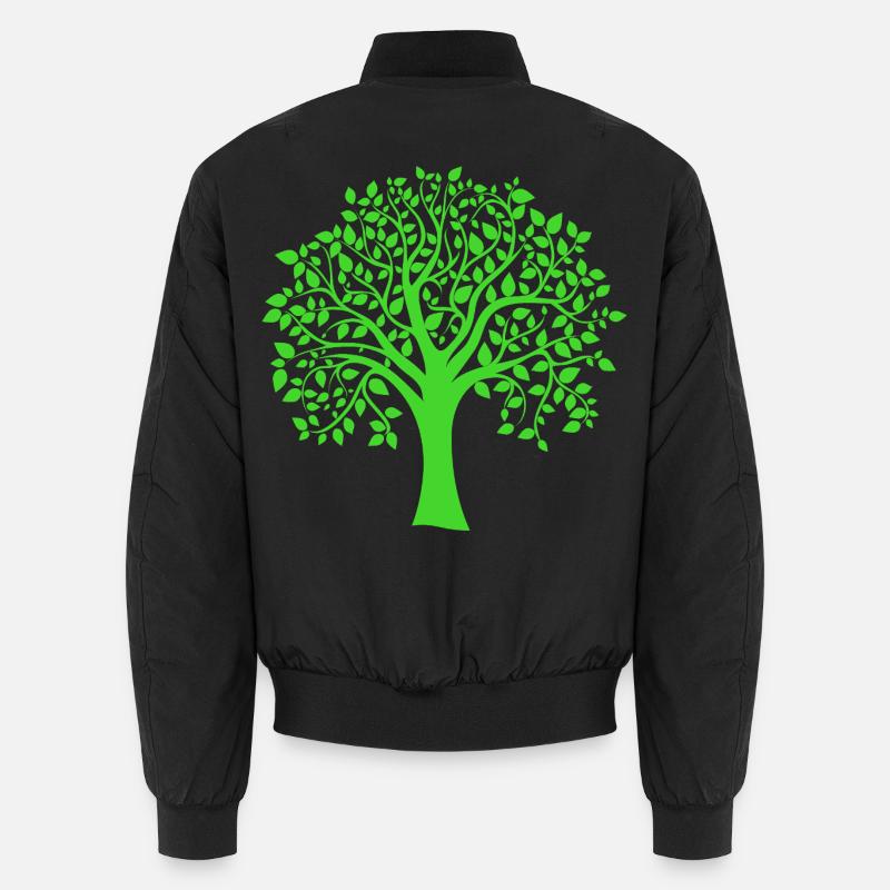 Silhouette à motif d’arbre jumbo vert Bomber unisexe