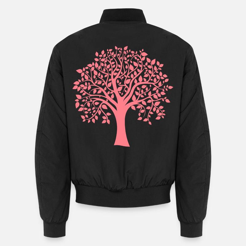 Silhouette icône d’arbre jumbo rouge imprimé - Bomber unisexe - noir