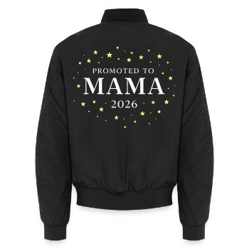 Mom 2026 stars - Unisex Bomber Jacket - black - Back - AI Model Male 185 light (185cm)
