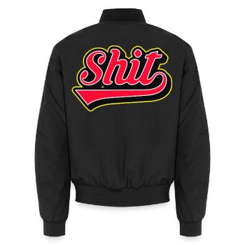 Shit Word Script Logo - Unisex Bomberjacke - Schwarz - Hinten - AI Model Male 185 light (185cm)