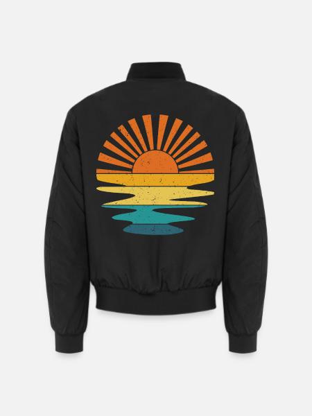 Vintage Sunset - Unisex Bomberjacke - Schwarz