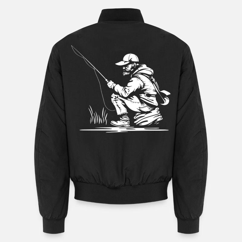 Angler Drawing Unisex Bomber Jacket