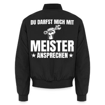 Master craftsman's examination passed Automotive Mechatronics Technician Master - Unisex Bomber Jacket - black - Back - AI Model Male 185 light (185cm)