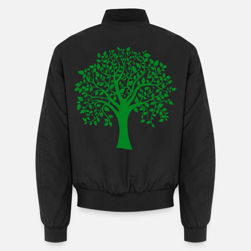 Silhouette de base verte à imprimé Jumbo Tree Bomber unisexe