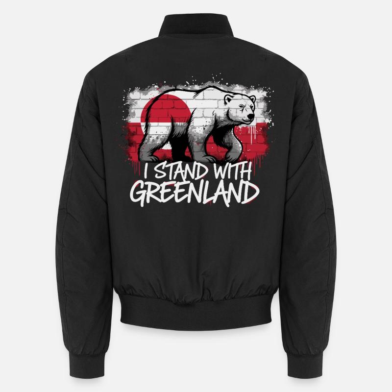 I Stand With Greenland – Eisbär - Unisex Bomberjacke - Schwarz