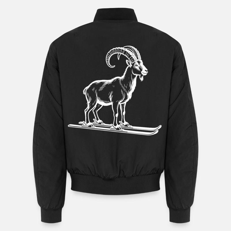 Funny ibex for skiers Unisex Bomber Jacket