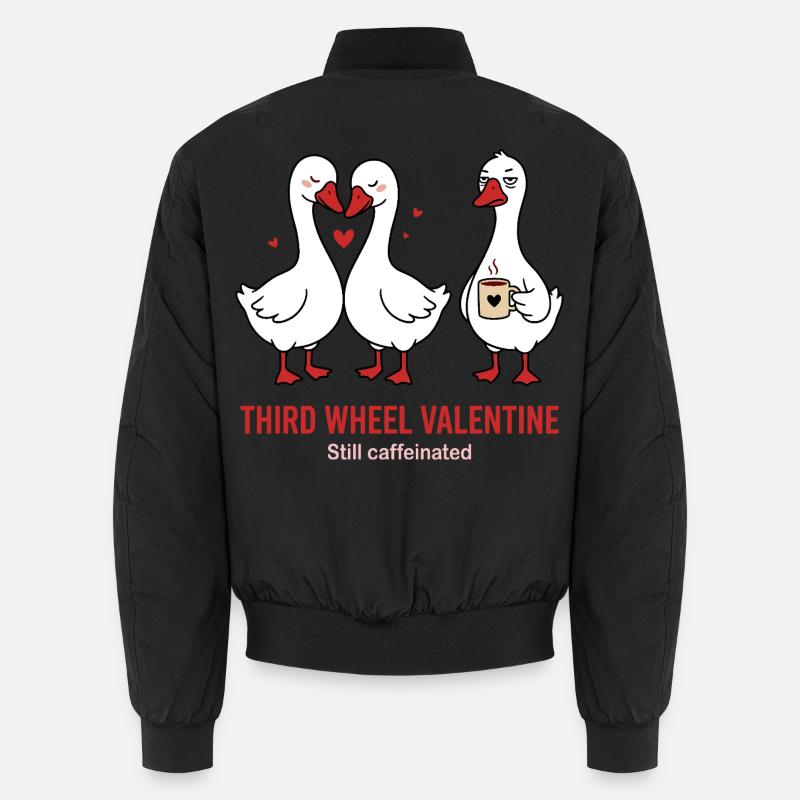 Third Wheel Valentine - Single Coffee Design - Unisex Bomber Jacket - black