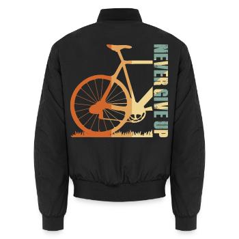 Bike Silhouette Gradient Design - Unisex Bomber Jacket - black - Back - AI Model Male 185 light (185cm)