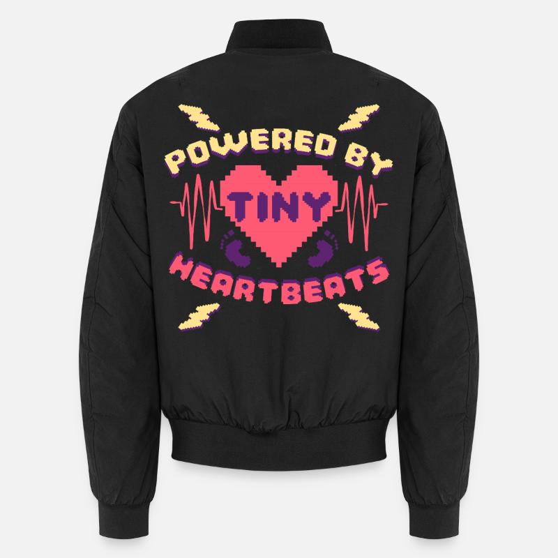 NICU Krankenschwester Powered By Tiny Heartbeats Unisex Bomberjacke