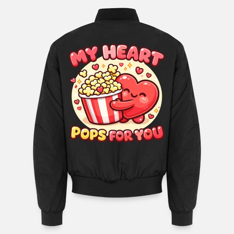 Cœurs de popcorn sucrés pour la Saint-Valentin Bomber unisexe