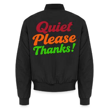 Quiet Please Thanks Höfliche Ruhe Bitte - Unisex Bomberjacke - Schwarz - Hinten - AI Model Male 185 light (185cm)
