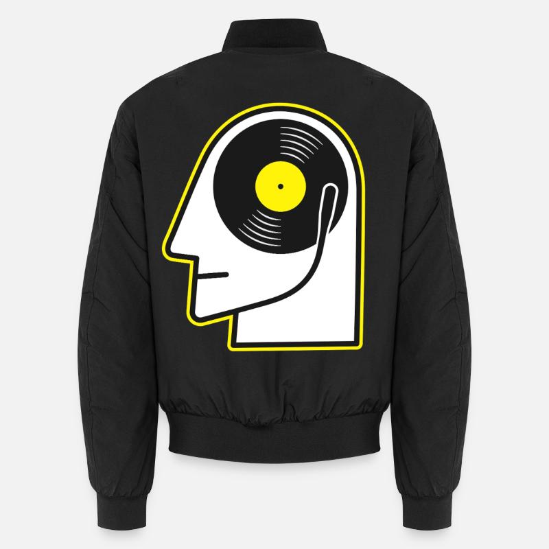 Vinyl Head Portrait - Unisex Bomber Jacket - black