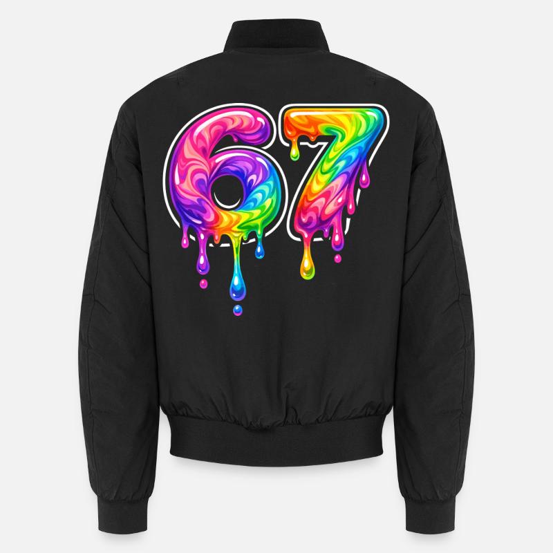 67 Six Seven Meme Gen Alpha Slang Unisex Bomber Jacket