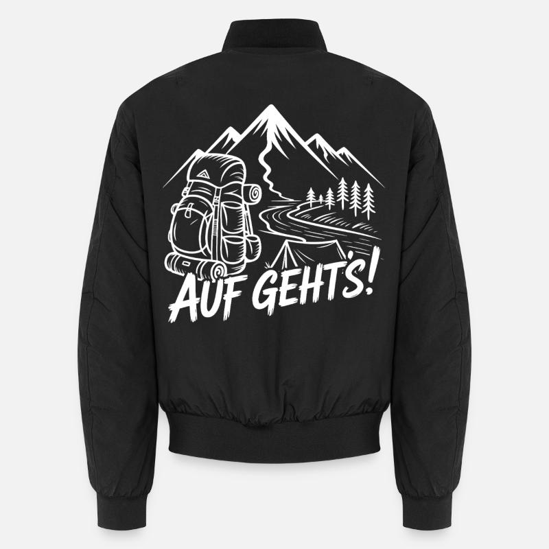 Mountain Adventure Hiking with a Backpack Unisex Bomber Jacket