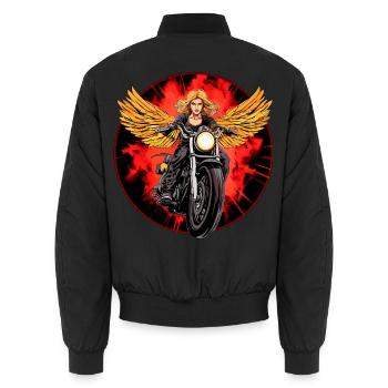 Angel Motocycliste / Moto Angel - Bomber unisexe - noir - Dos - AI Model Male 185 light (185cm)