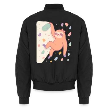 Paresseux de bloc pour femmes et passionnés d’escalade - Bomber unisexe - noir - Dos - AI Model Male 185 light (185cm)
