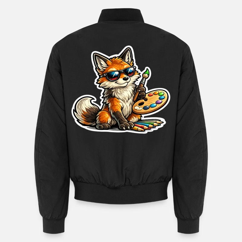 Frecher Fuchs Maler mit Palette Unisex Bomberjacke