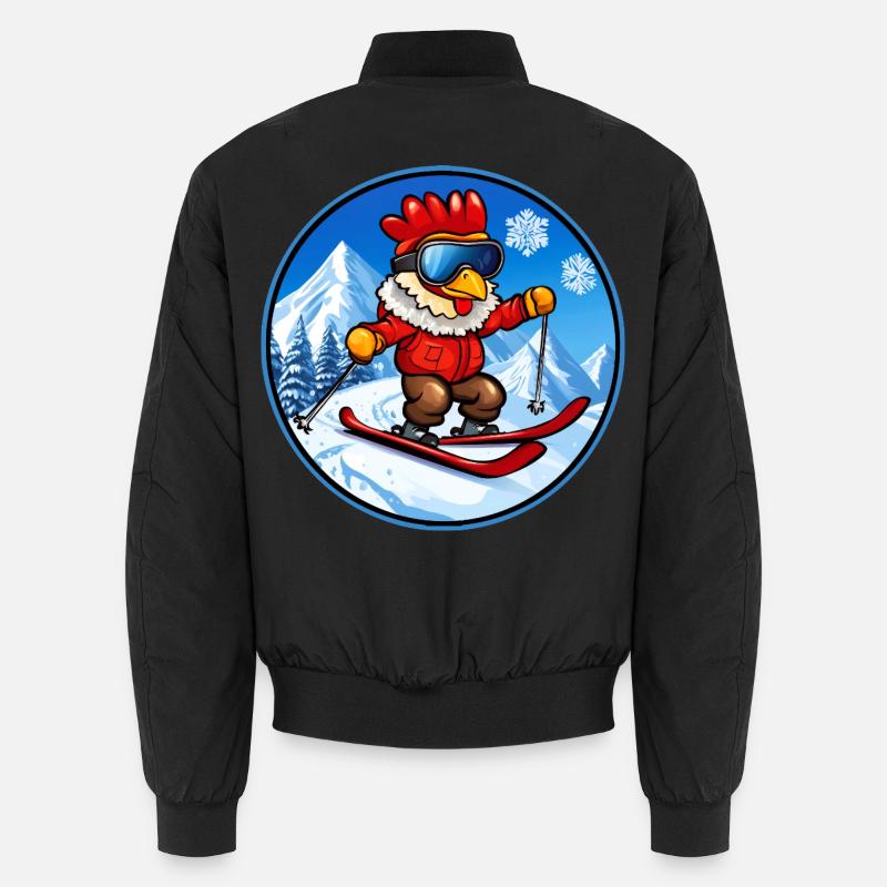 Chicken Ski - Unisex Bomber Jacket - black