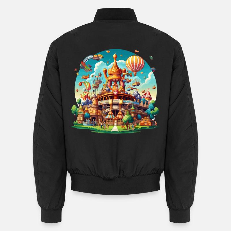 Fantasy Park Airship Carousel - Unisex Bomber Jacket - black